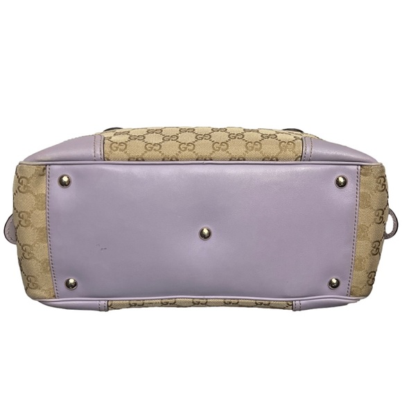 Gucci Canvas and Lilac Colored Leather Handbag - Picture 6 of 17